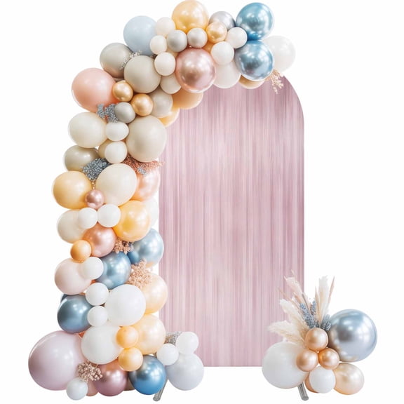 Arch Backdrop Cover 7.2 ft Pink Arch Backdrop Stretch Fabric Gradient Color Abstract Art Photo Background Arch Covers for Wedding Party Birthday Ceremony Banquet Decorations Balloon Arches