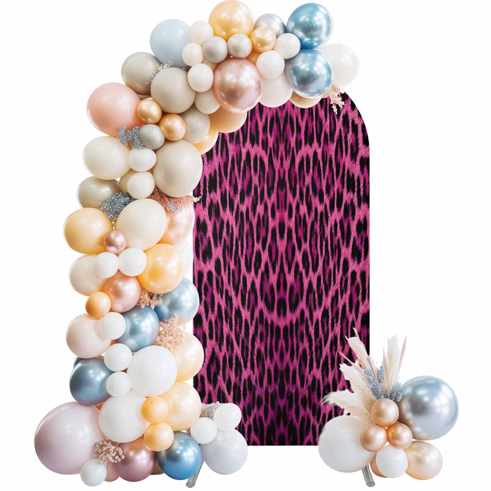 Arch Backdrop Cover 7.2 ft Pink Leopard Print Arch Backdrop Stretch ...