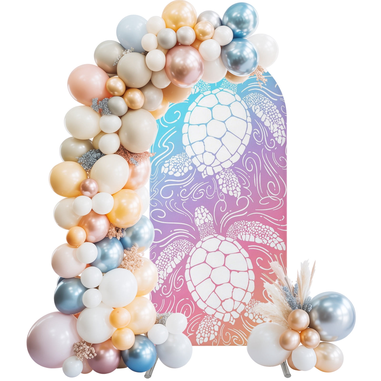 Arch Backdrop Cover 7.2 ft Pink Purple Sea Turtle Arch Backdrop Stretch ...