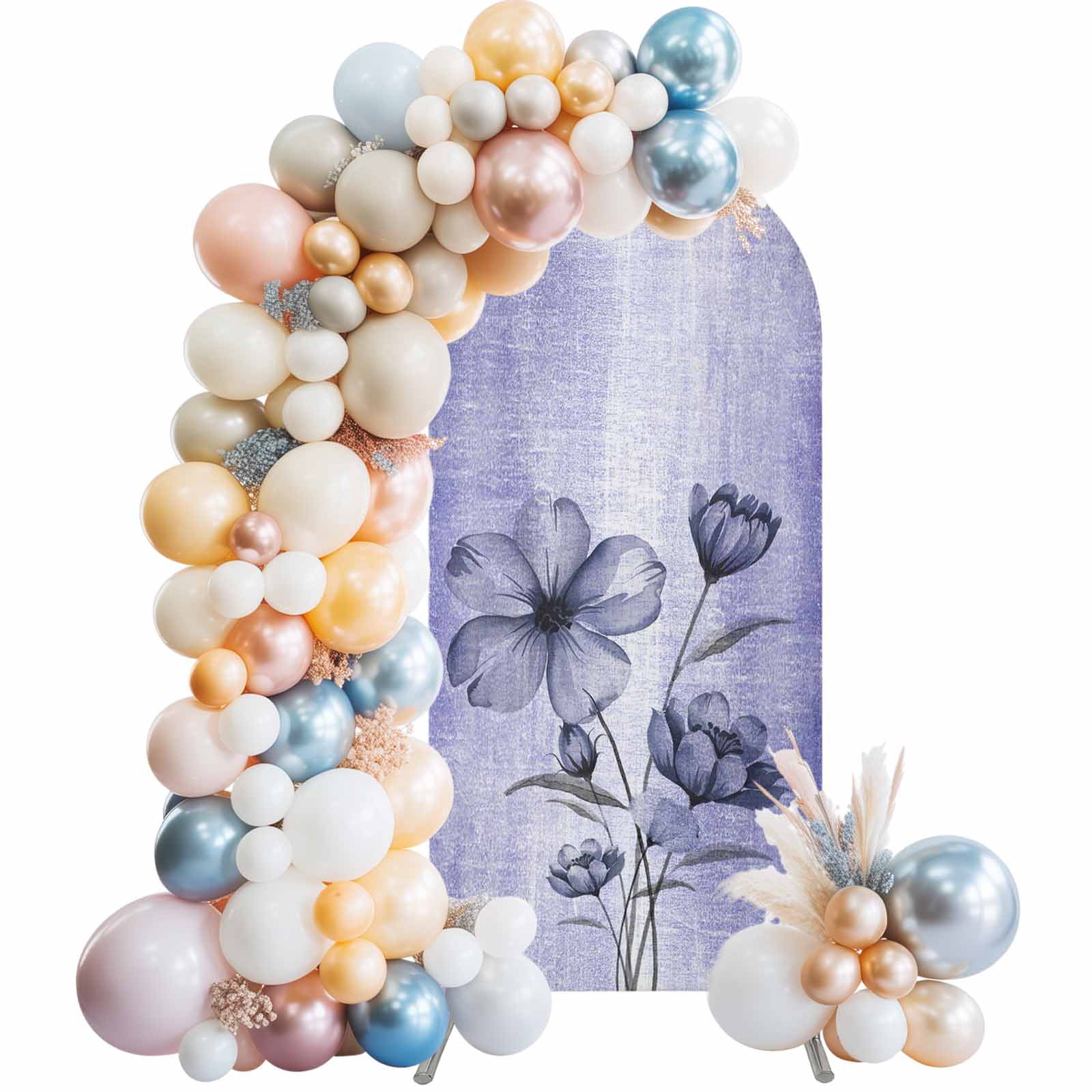 Arch Backdrop Cover 7.2 ft Purple Flower Arch Backdrop Stretch Fabric ...