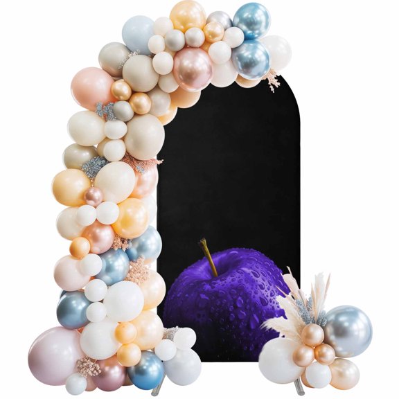 Arch Backdrop Cover 7.2 ft Purple Fruit Arch Backdrop Stretch Fabric Berry Drops Photo Background Arch Covers for Wedding Party Birthday Ceremony Banquet Decorations Balloon Arches