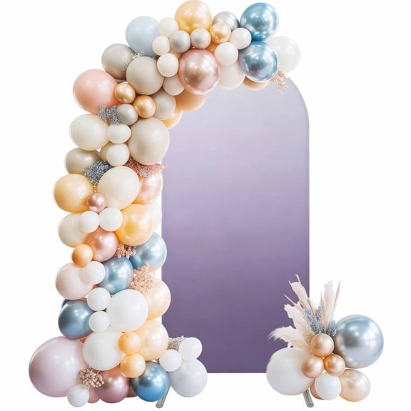 Arch Backdrop Cover 7.2 ft Purple Ombre Arch Backdrop Stretch Fabric Gradient Gradual Color Photo Background Arch Covers for Wedding Party Birthday Ceremony Banquet Decorations Balloon Arches