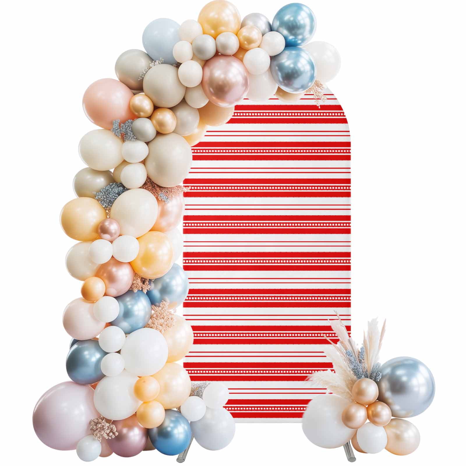 Arch Backdrop Cover 7.2 ft Red Lines Stripe Arch Backdrop Stretch ...
