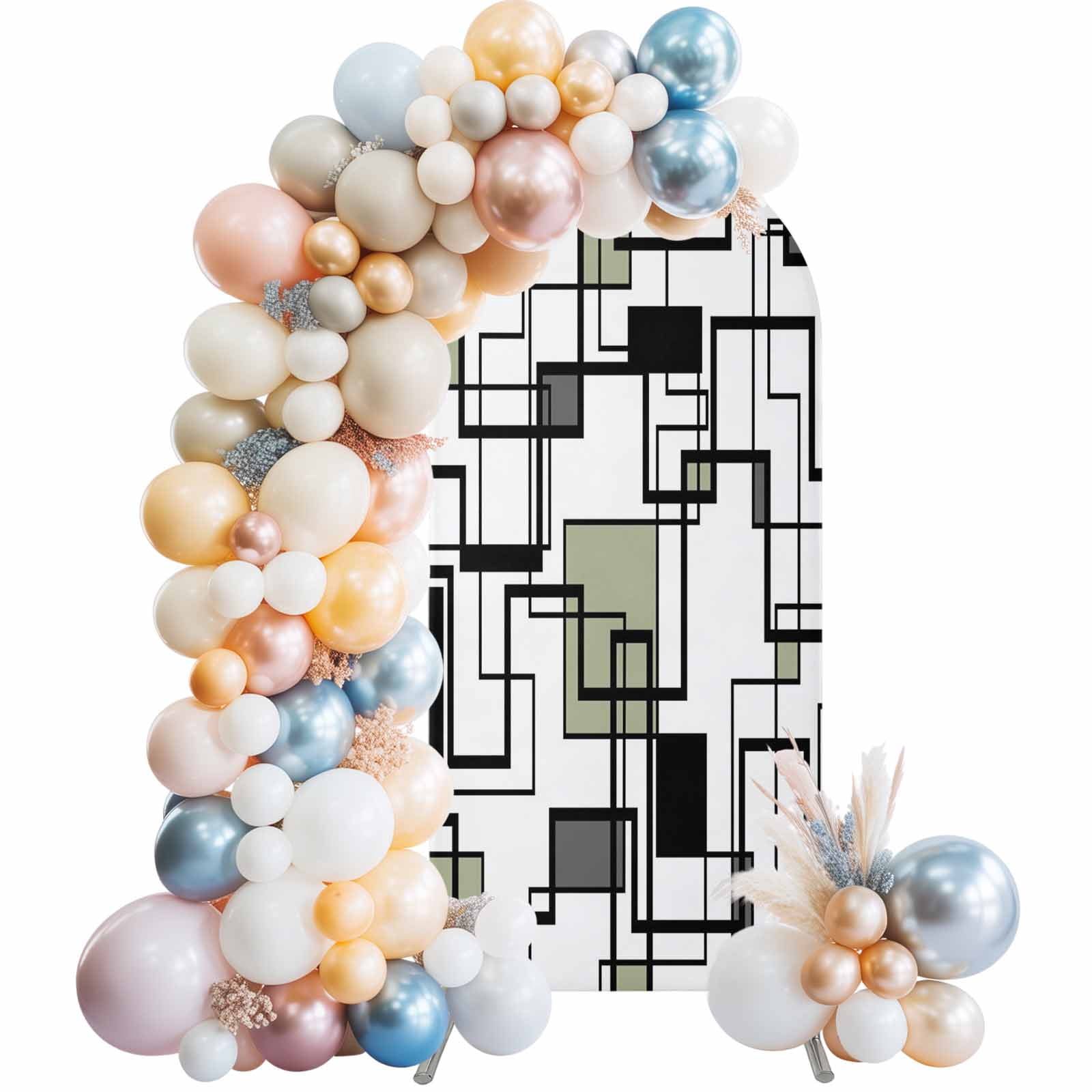 Arch Backdrop Cover 7.2 ft Sage Green Modern Geometric Arch Backdrop ...