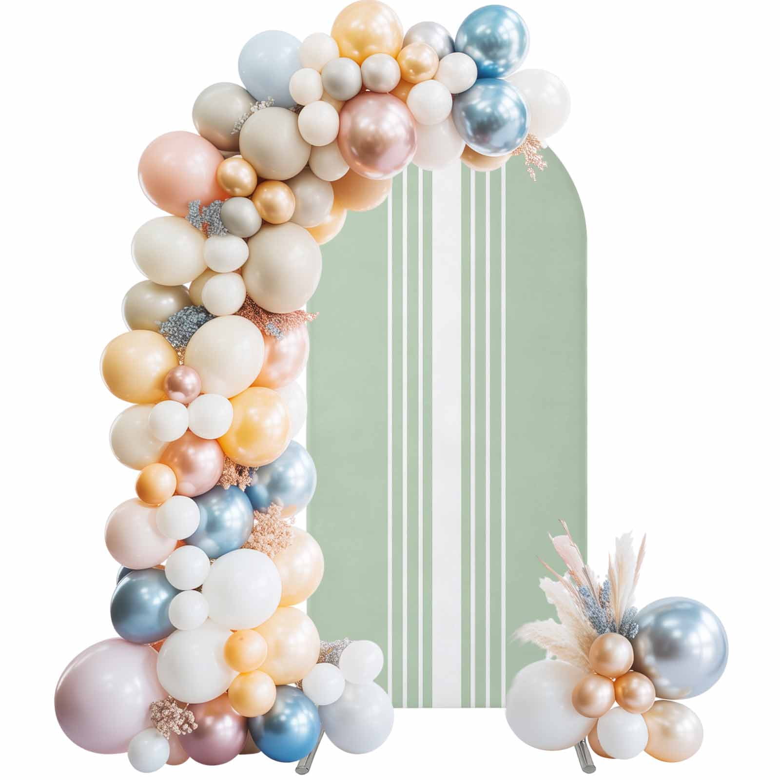 Arch Backdrop Cover 7.2 ft Sage Green Vertical Stripes Arch Backdrop ...