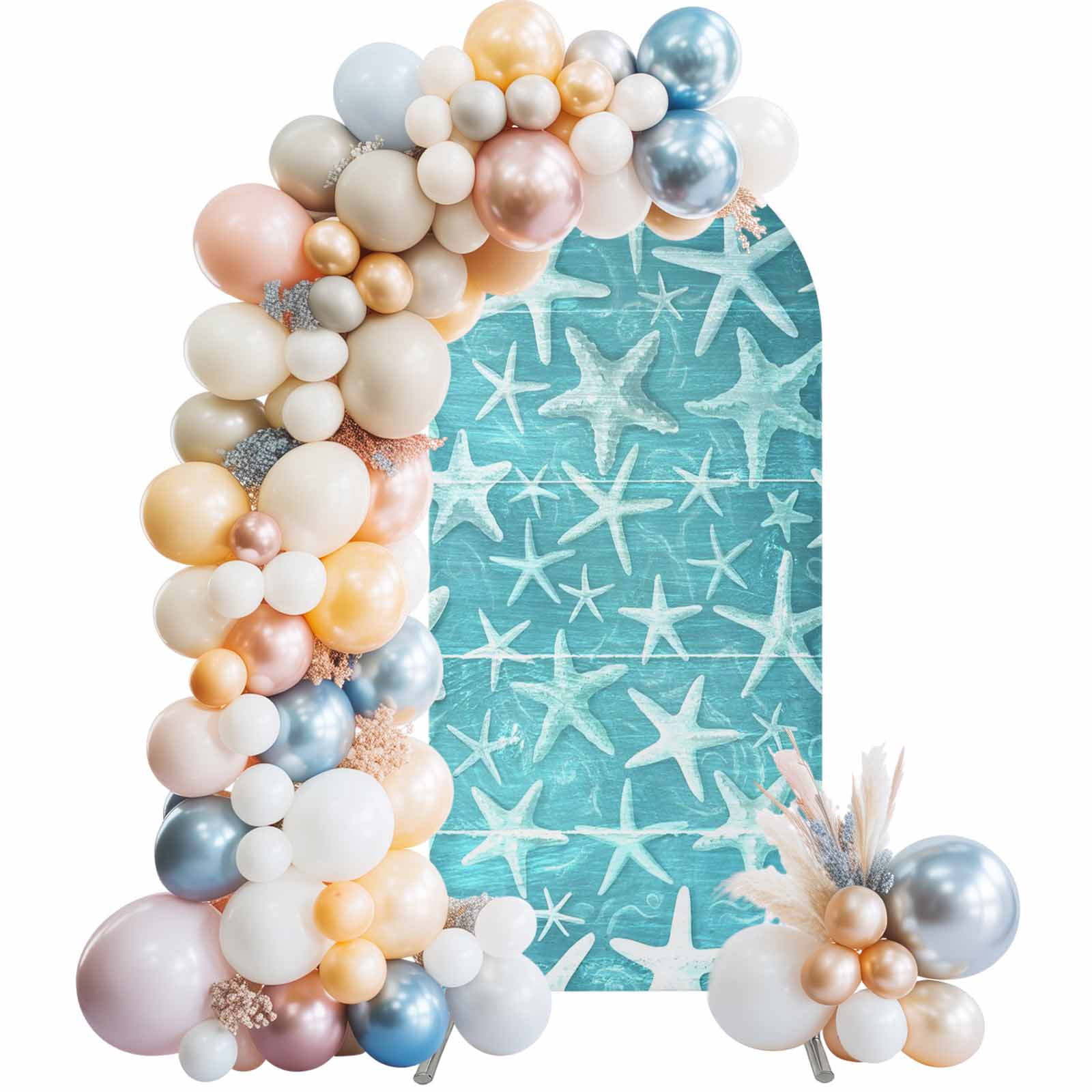 Arch Backdrop Cover 7.2 ft Teal Starfish Arch Backdrop Stretch Fabric ...