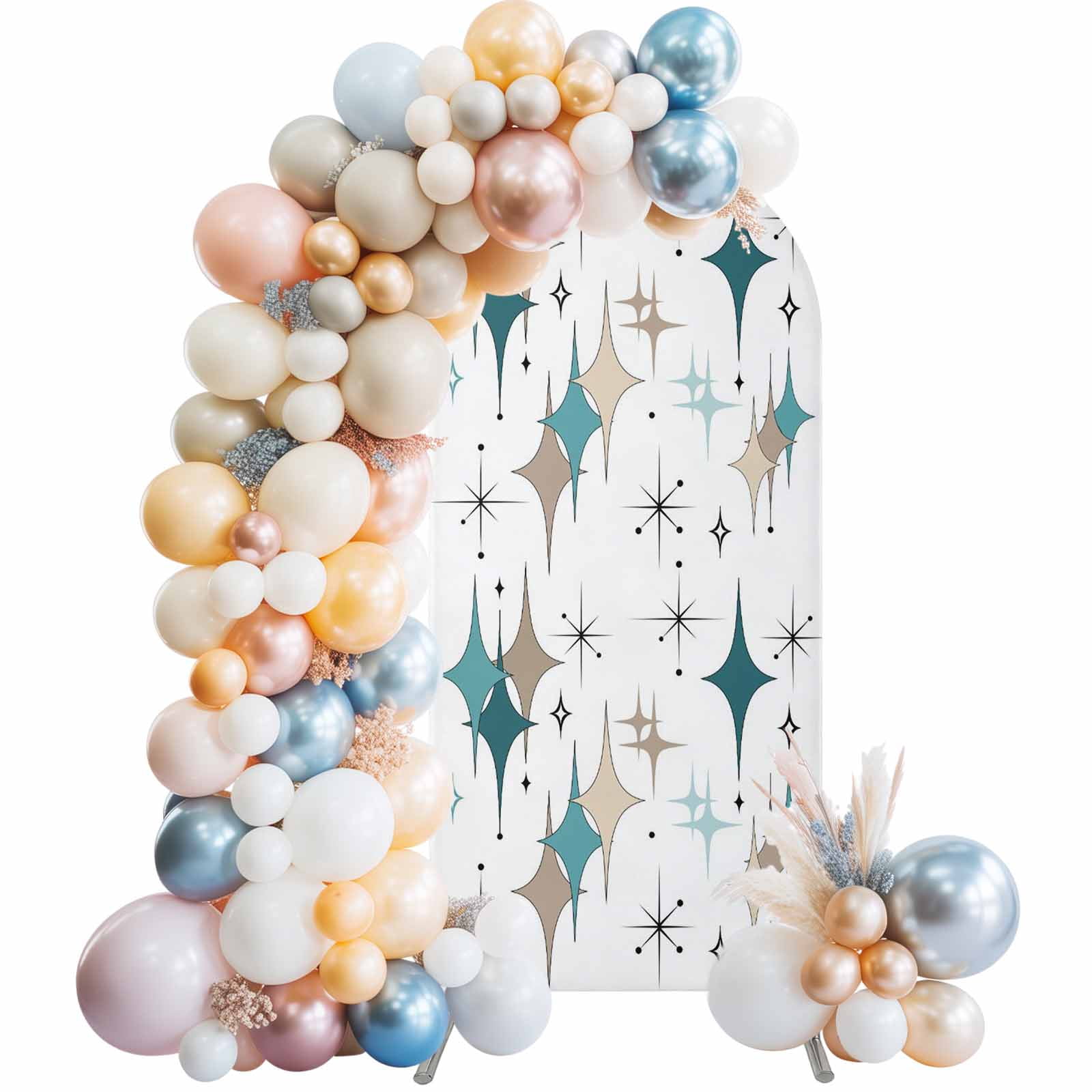 Arch Backdrop Cover 7.2 ft Turquoise Brown Diamond Arch Backdrop ...