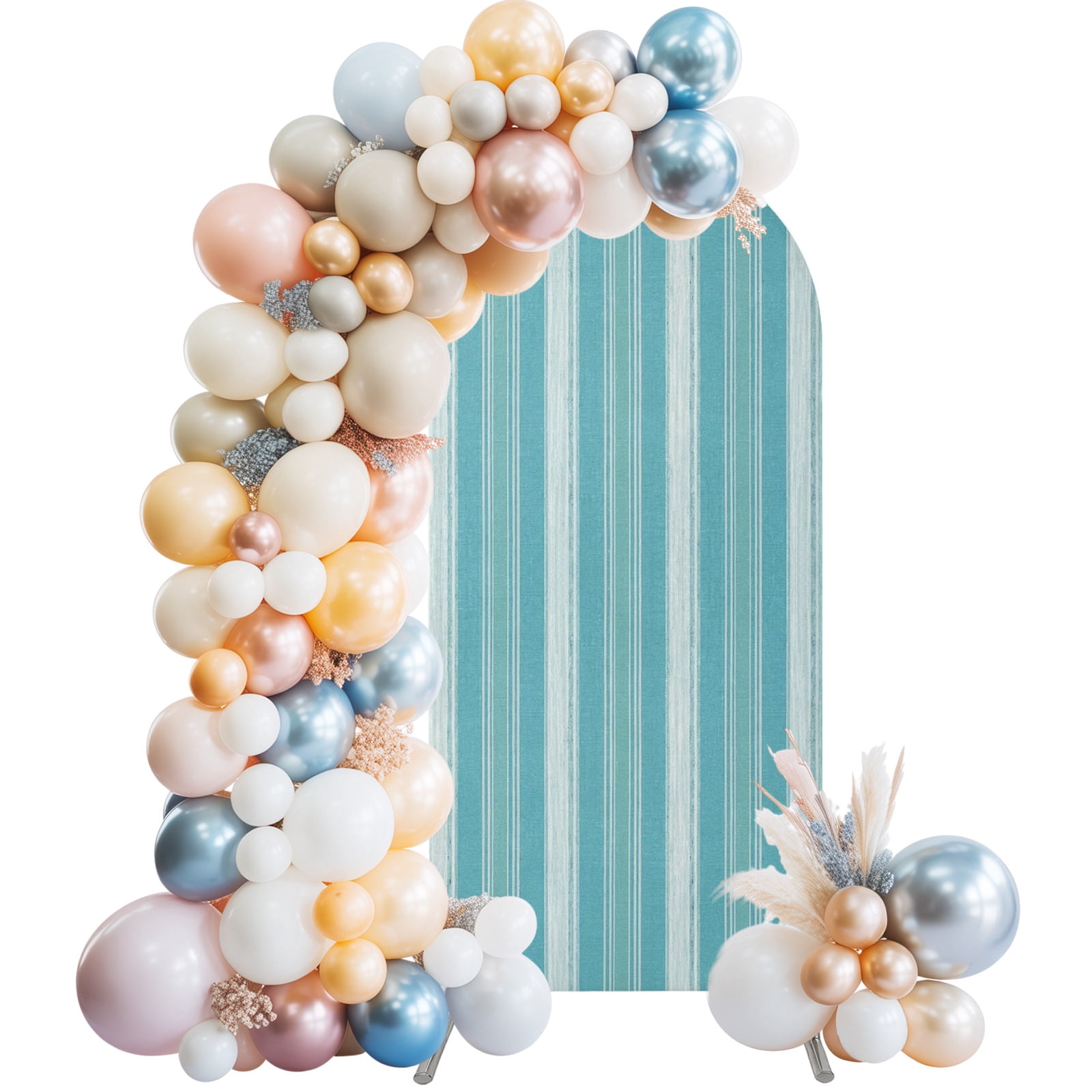 Arch Backdrop Cover 7.2 ft Turquoise Vertical Stripes Arch Backdrop ...
