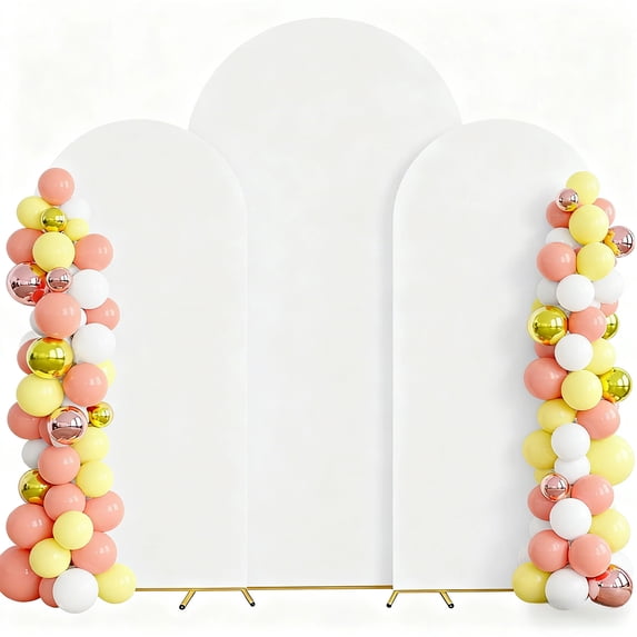 Arch Backdrop Cover Set of 3 (7.2/6/5 ft) Wedding Arch Cover Spandex Arched Stand Covers Stretchy Backdrop for Birthday Balloon Party Graduation Decoration Wedding