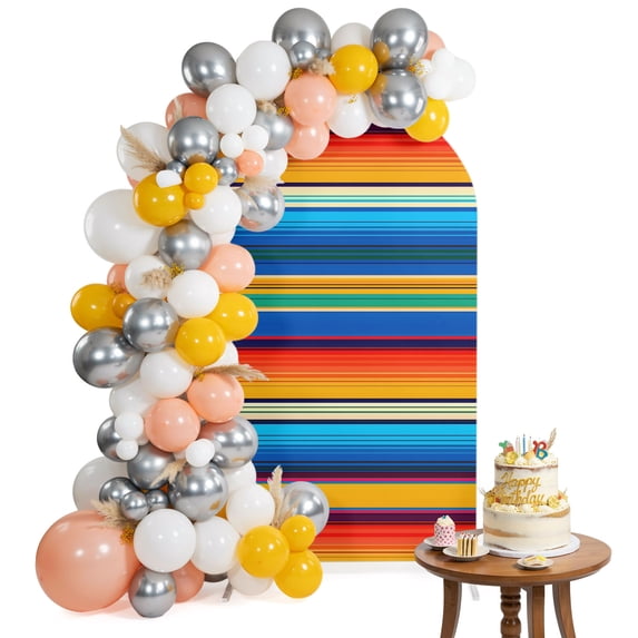 Bdd Pattern Arch Backdrop Cover for Wedding 6.6FT Colorful Mexican Stripes Pattern ...