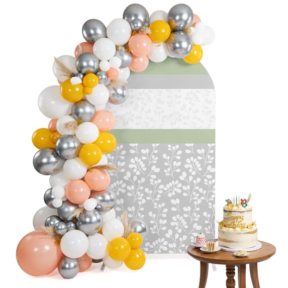 Arch Backdrop Cover for Wedding 6.6FT Sage Green Gray Stretch Spandex ...