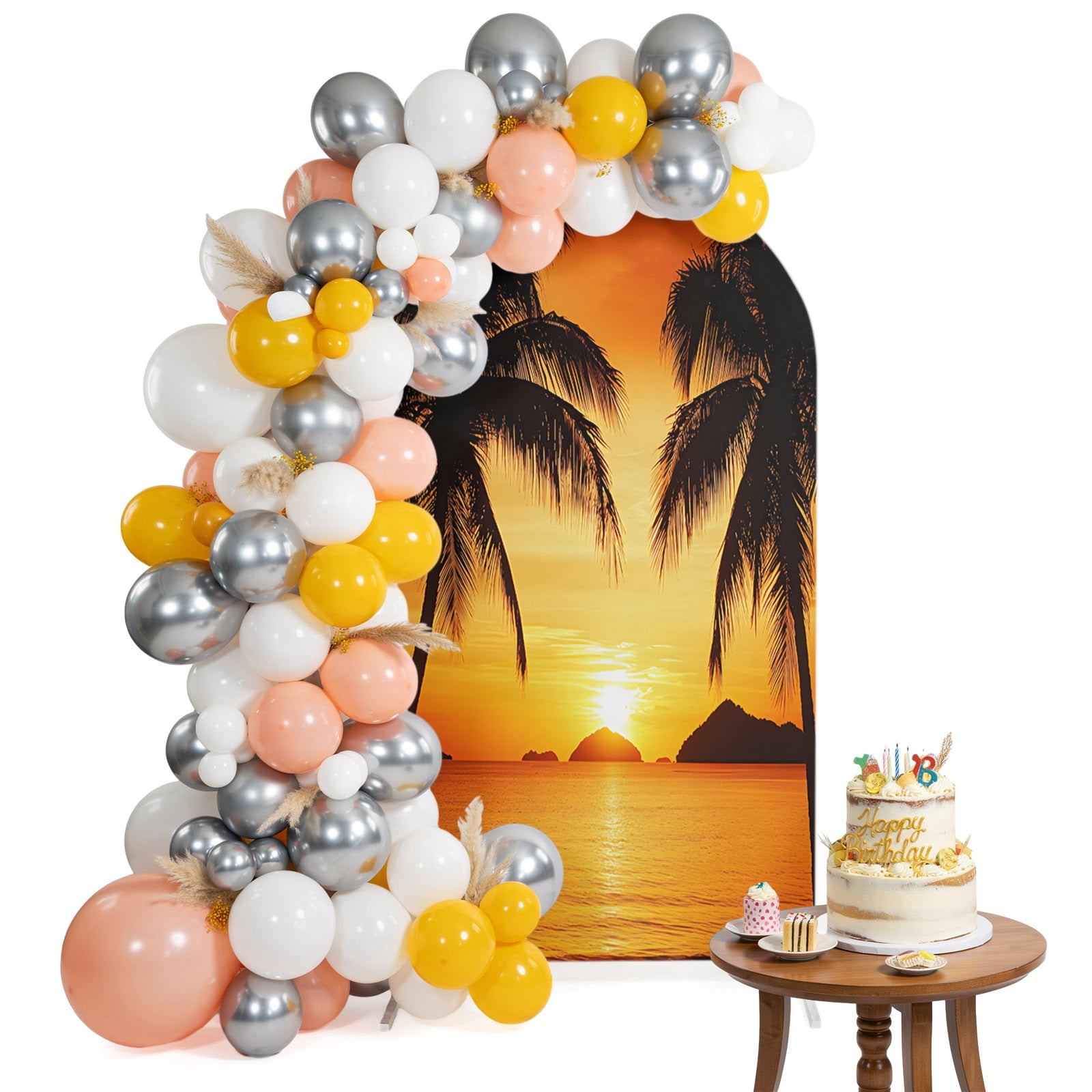 Arch Backdrop Cover for Wedding 6.6FT Tropical Stretch Spandex Party ...