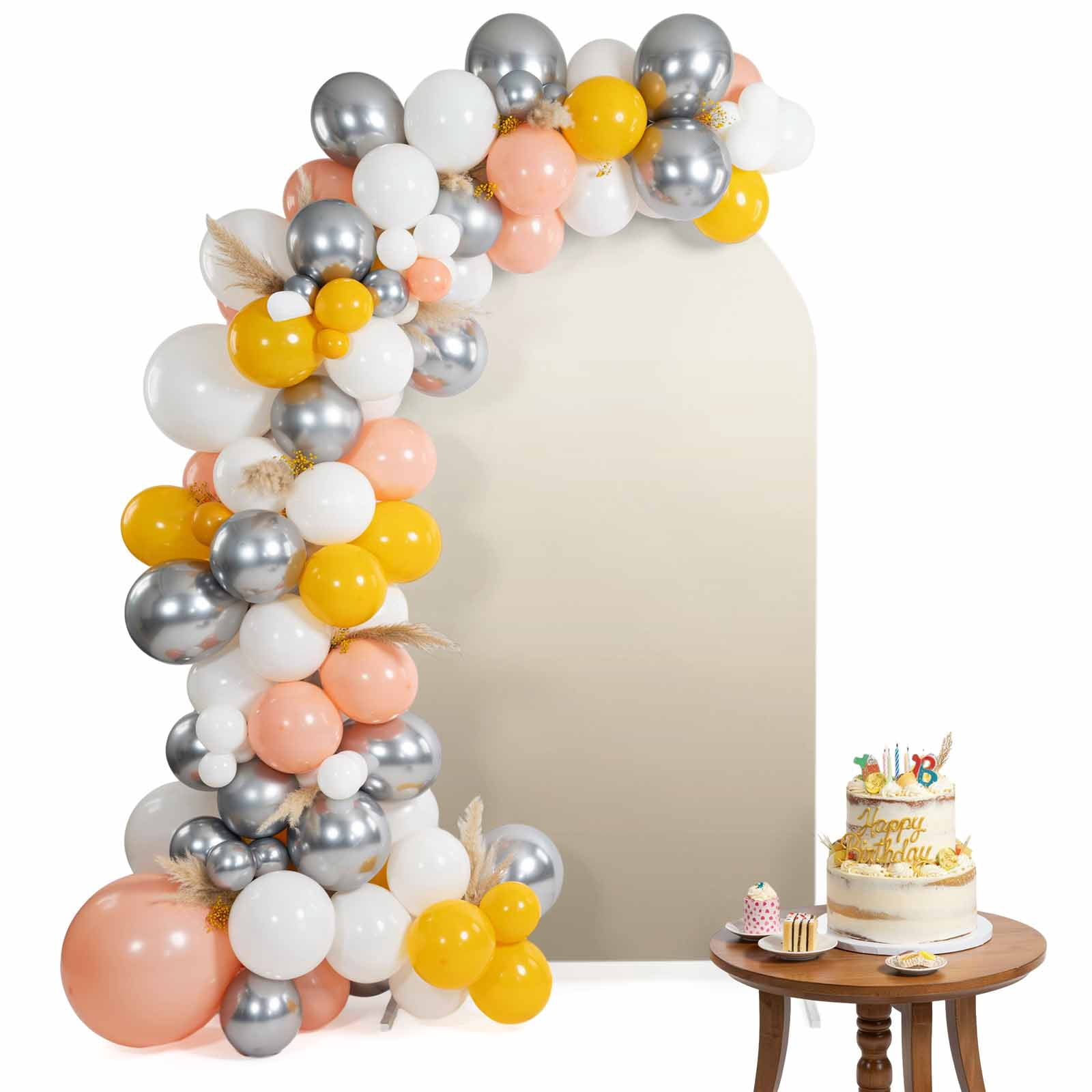 Arch Backdrop Cover for Wedding 6FT Ombre Beige Stretch Spandex Party ...