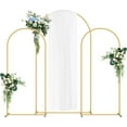 thumbnail image 1 of Arch Backdrop Stand 7.3FT& 6FT& 6FT Set of 3,Metal Arch Backdrop Stand for Wedding Ceremony Baby Shower, Outdoor Indoor Birthday Party, Garden Floral Balloon Arch Decoration,Gold, 1 of 7