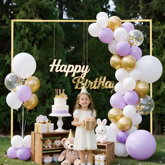Arch Backdrop Stand,8x8 ft,Stable Structure,Easy Assembly,Square Gold Metal Arch Backdrop Stand for Wedding,Birthday Party,Graduation,Holiday Celebration,and Ceremony Decoration
