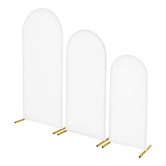 Arch Backdrop Stand Set of 3 - 6/5/4 ft Gold Metal Arches for Wedding, Party, Graduation - Easy Assembly & Stable Decoration