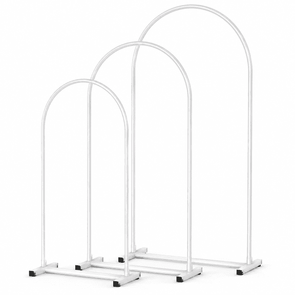 Arch Backdrop Stand Set of 3 (7.2FT,6.6FT,6FT),White Backdrop Arch