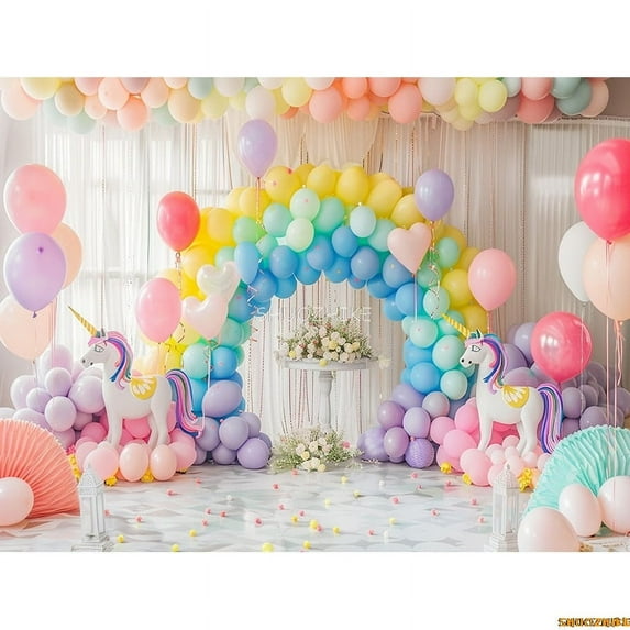 Arch Balloons Unicorns Photography Backdrops Props Baby Newborn Birthday Party ration Background RA-01