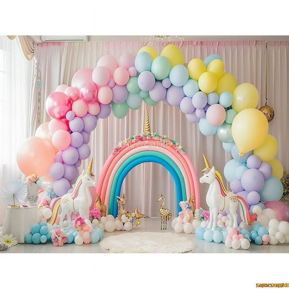 Arch Balloons Unicorns Photography Backdrops Props Baby Newborn Birthday Party ration Background RA-01