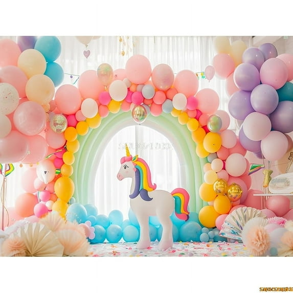 Arch Balloons Unicorns Photography Backdrops Props Baby Newborn Birthday Party ration Background RA-04