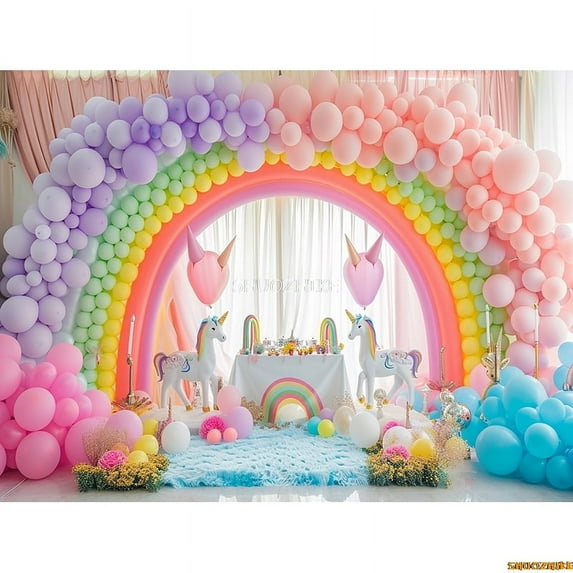 Arch Balloons Unicorns Photography Backdrops Props Baby Newborn Birthday Party ration Background RA-04