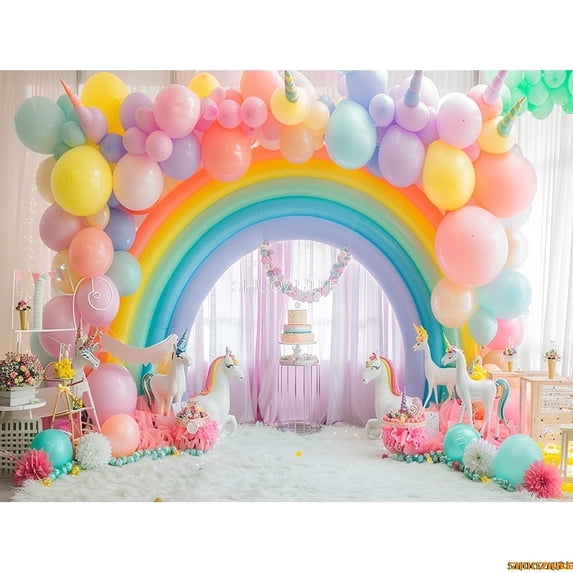 Arch Balloons Unicorns Photography Backdrops Props Baby Newborn Birthday Party ration Background RA-0