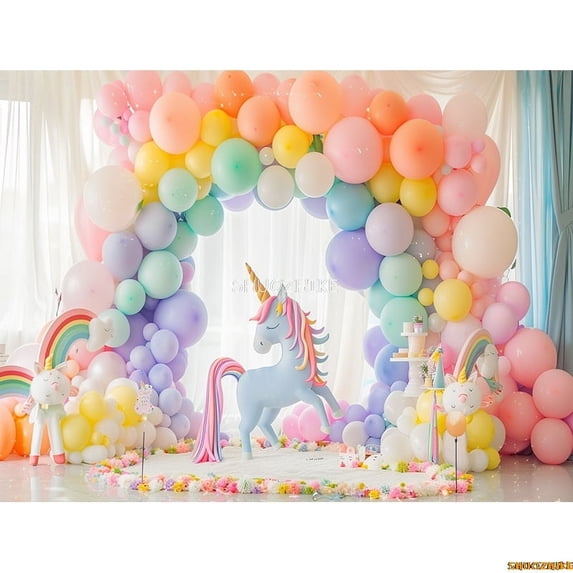 Arch Balloons Unicorns Photography Backdrops Props Baby Newborn Birthday Party ration Background RA-0