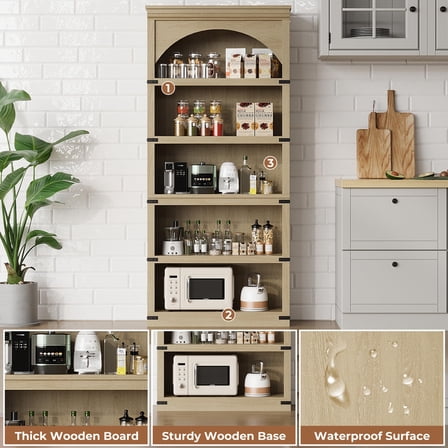 Arch Bookcase - Wooden Bookcase, 1 Shelf Bookcase, Space-Saving Shelf, Decorative Bookcase, Compact Bookcase