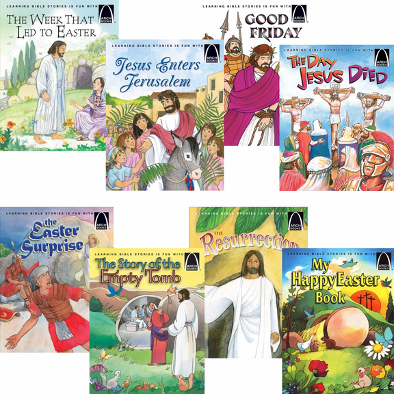 Arch Books Easter Collection (8) The Week That Led To Easter; Jesus Enters Jerusalem; Good Friday; The Day Jesus Died; Easter Surprise; Resurrection; My Happy Easter (Paperback Set)