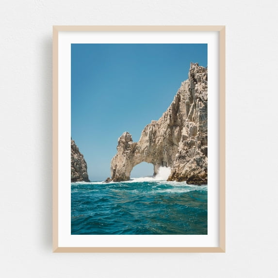Arch of Cabo San Lucas - Cabo San Lucas Baja California Sur Mexico Photography Seascape Ocean Waves Coastal Nature Travel Poster Landscape Oak Framed Wall Art Print 16 x 24 inches