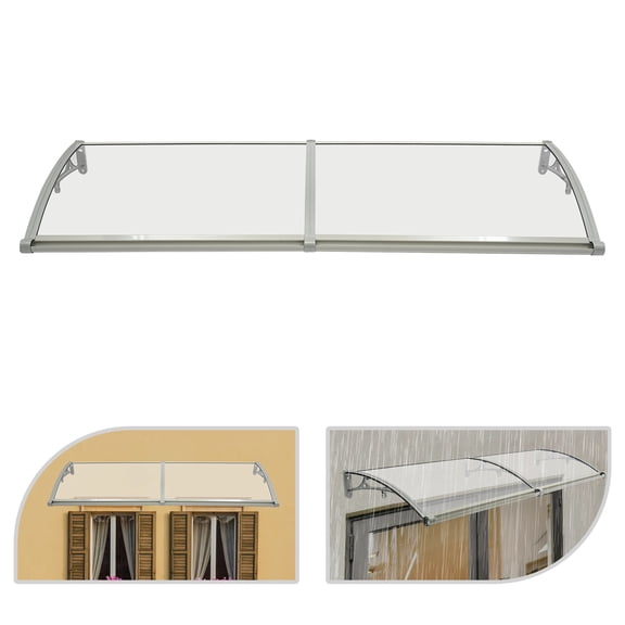 Arch Canopy for Front Doors, Windows, and Balconies, Aluminum Alloy Construction, UV, Rain, and Hail Protection, 440lbs Capacity
