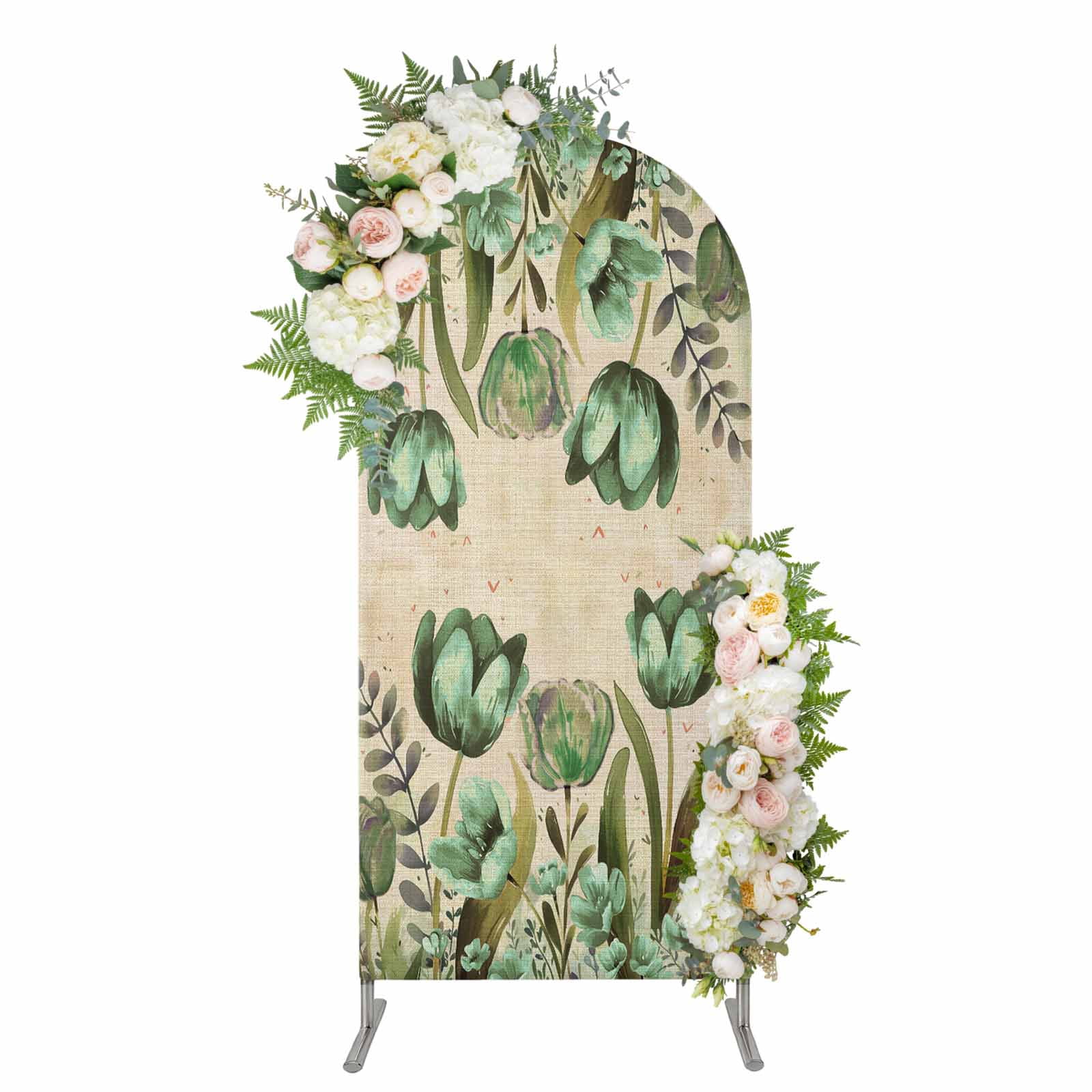 Arch Covers, Green Spring Floral Arch Covers Stretchy Backdrop 4'x1.65 ...