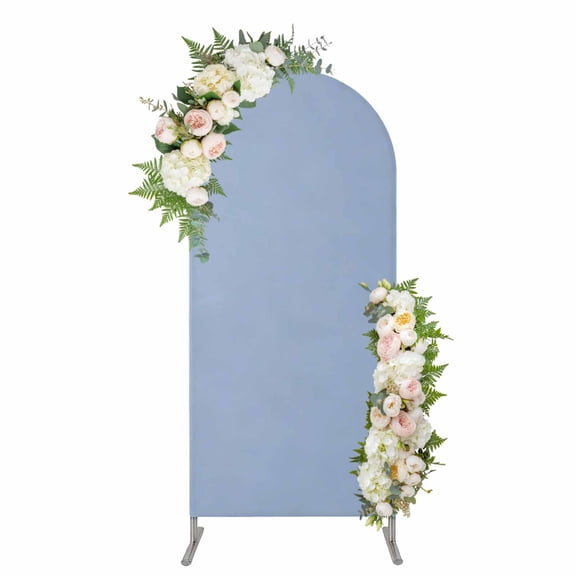 Arch Covers, Pure Light Blue Arch Covers Stretchy Backdrop 4'x1.65', Simple Solid Color Spandex Fitted Round Top Chiara Arches Backdrop Cover for Wedding Party Birthday Banquet