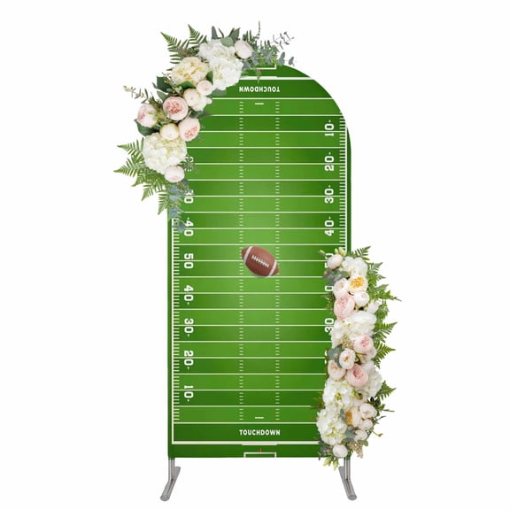 Arch Covers, Rugby Sport Arch Covers Stretchy Backdrop 7.2'x4', American Football Field Stadium Spandex Fitted Round Top Chiara Arches Backdrop Cover for Wedding Party Birthday Banquet