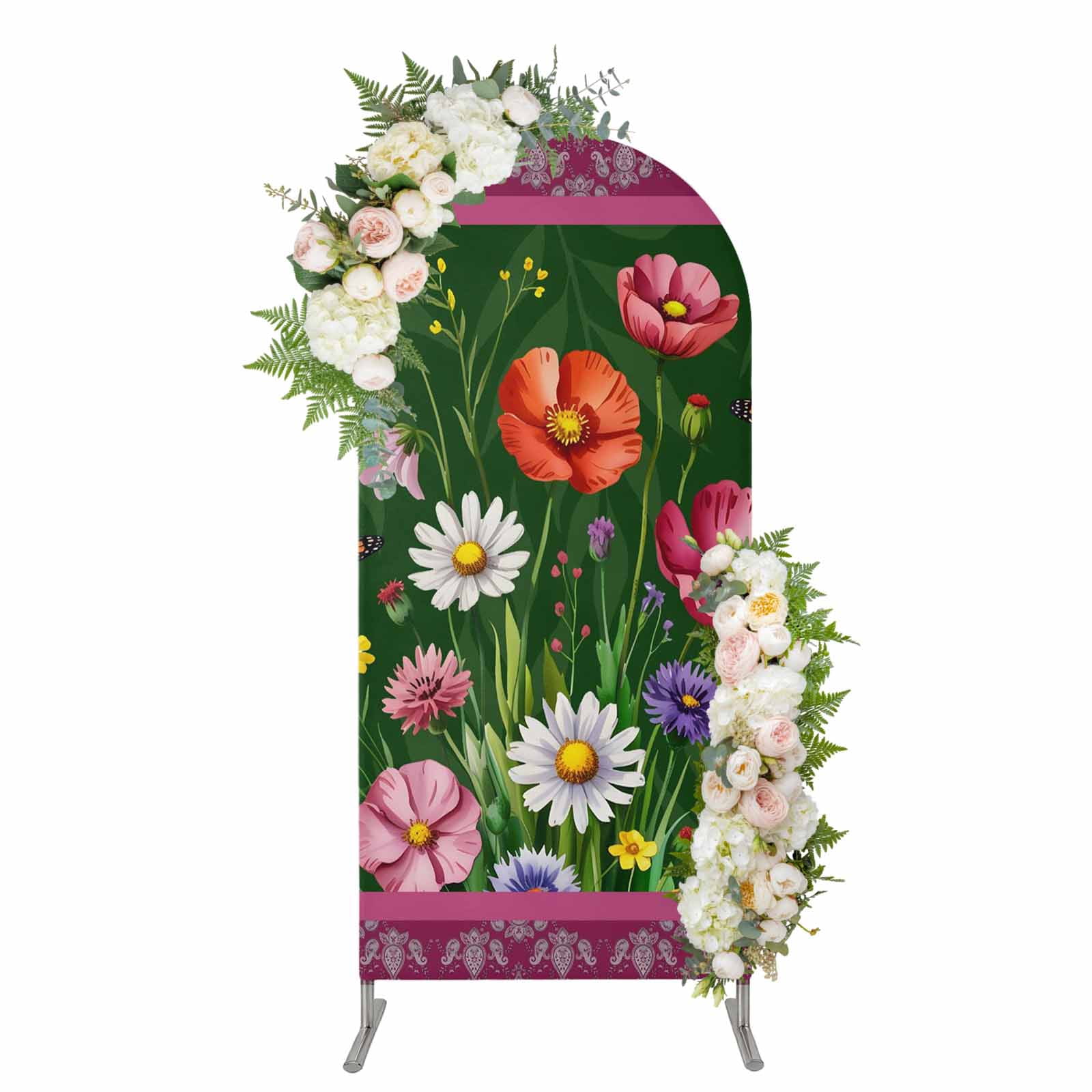 Arch Covers, Spring Flowers Arch Covers Stretchy Backdrop 4'x1.65 ...