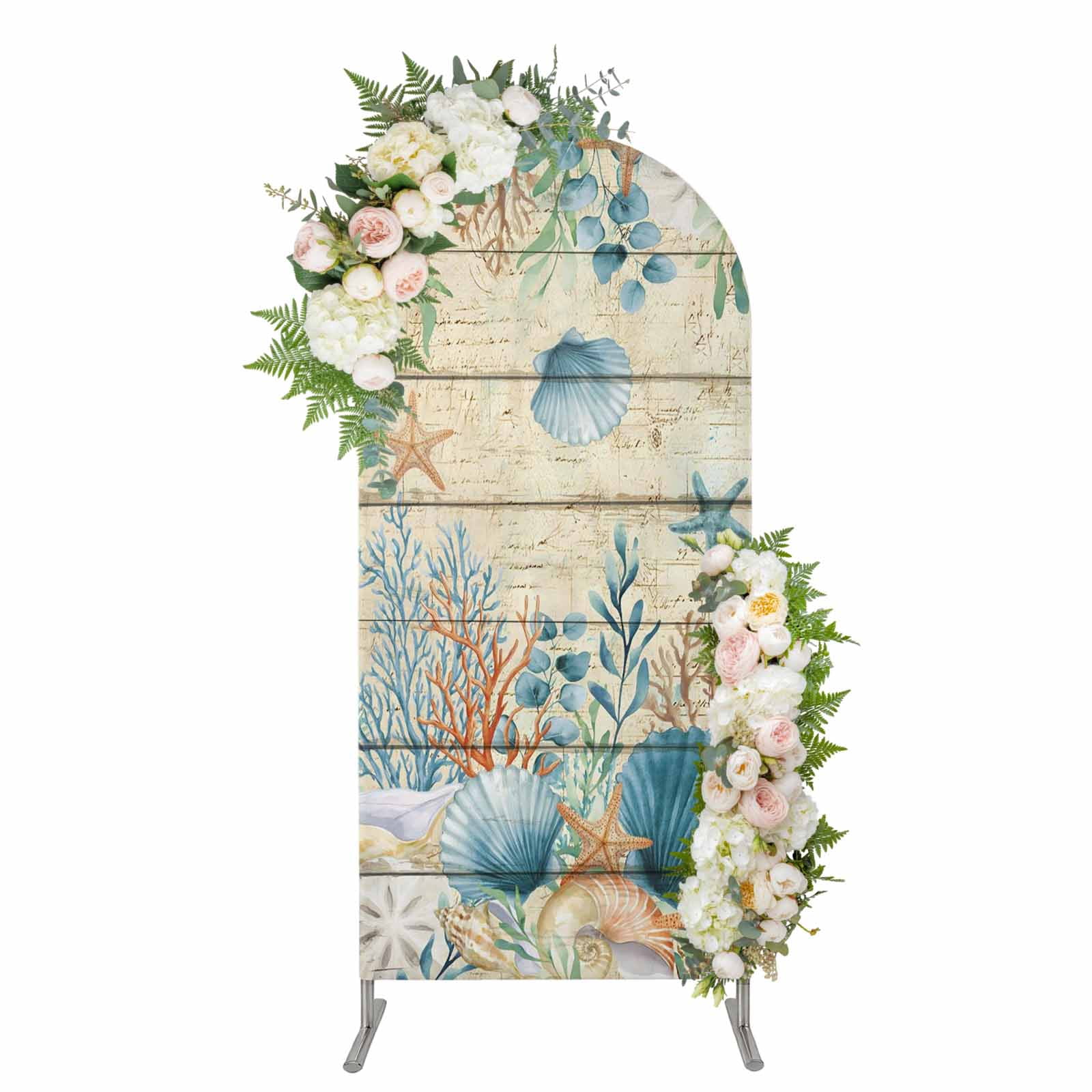 Arch Covers, Vintage Beige Coastal Arch Covers Stretchy Backdrop 6'x2.6 ...