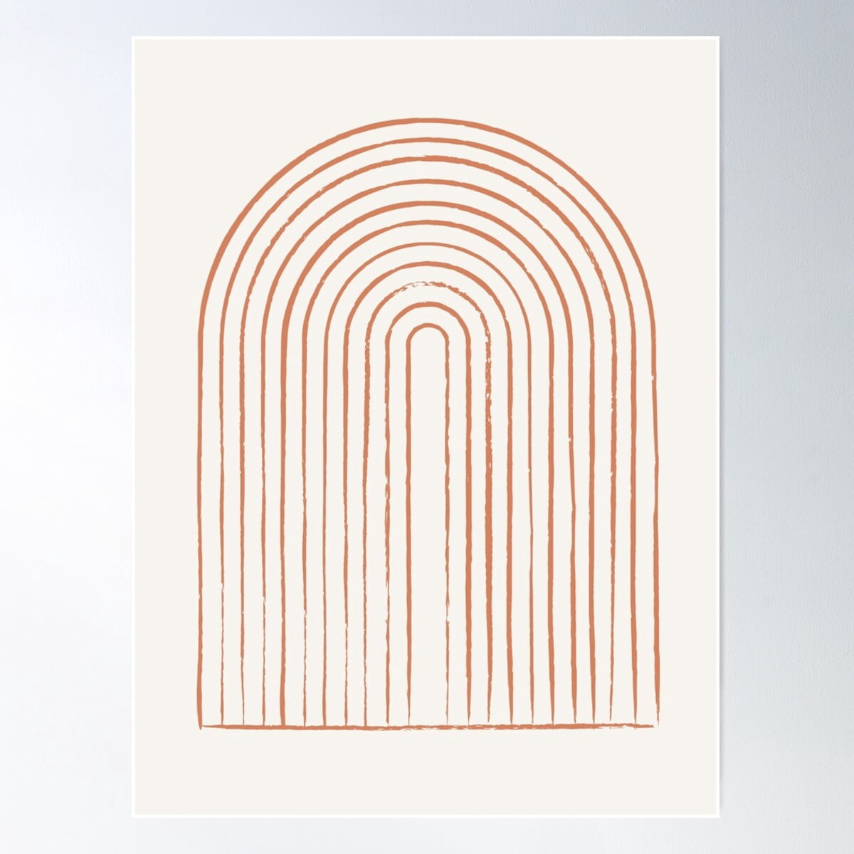 Arch Dusty Orange Poster Wall Art, Modern Wall Decor For Living Room ...