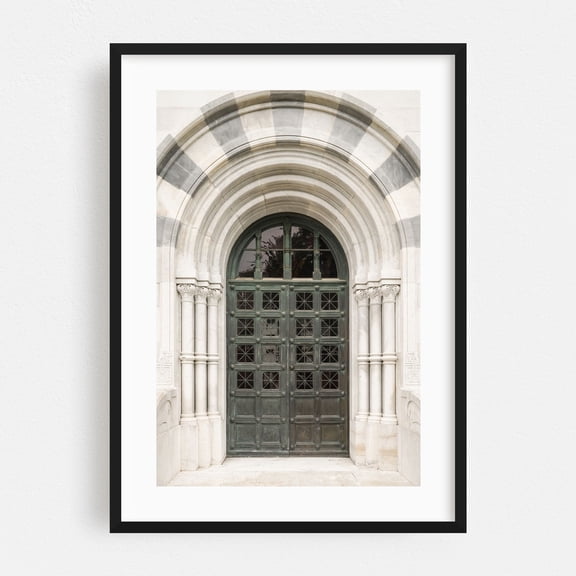 Arch Entry - Nice Provence-Alpes-Côte d'Azur France Photography Architecture Cathedral Church Gothic Black Framed Wall Art Print 24 x 36 inches