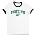 thumbnail image 1 of Arch Festive AF Ringer Tee Shirt Unisex Large White/Black, 1 of 5