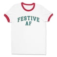 thumbnail image 1 of Arch Festive AF Ringer Tee Shirt Unisex Large White/Red, 1 of 5