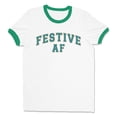 thumbnail image 1 of Arch Festive AF Ringer Tee Shirt Unisex X-Large White/Kelly Green, 1 of 5