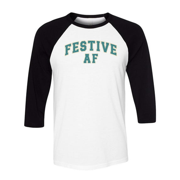 Arch Festive AF Three-Quarter Raglan Sleeve Baseball Shirt Unisex 2X-Large White/Black