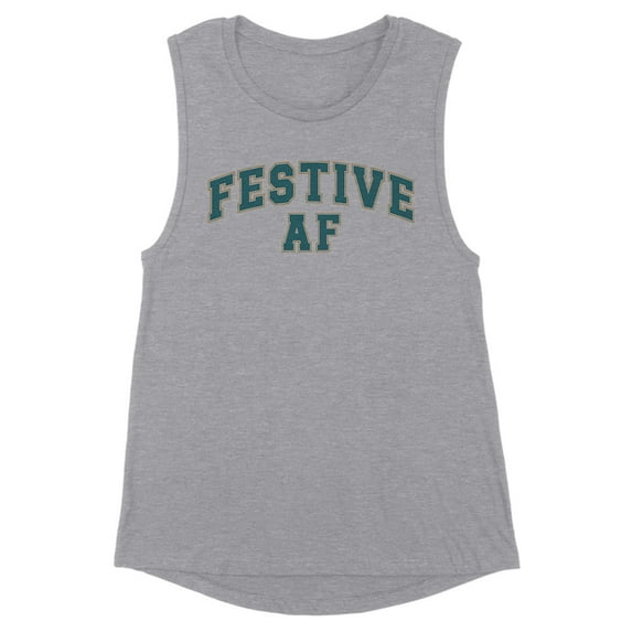 Arch Festive AF Women's Muscle Tank 2X-Large Heather Grey