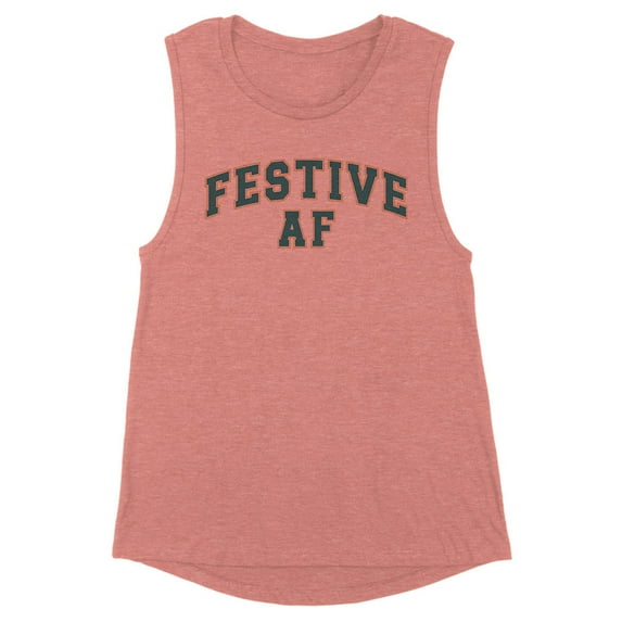 Arch Festive AF Women's Muscle Tank Small Desert Pink