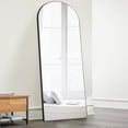 thumbnail image 1 of Arch Floor Mirror with Stand, 59" x 20", Black, 1 of 6