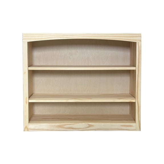 Arch+Haven Traditional Unfinished Pine Bookcase, Rectangular