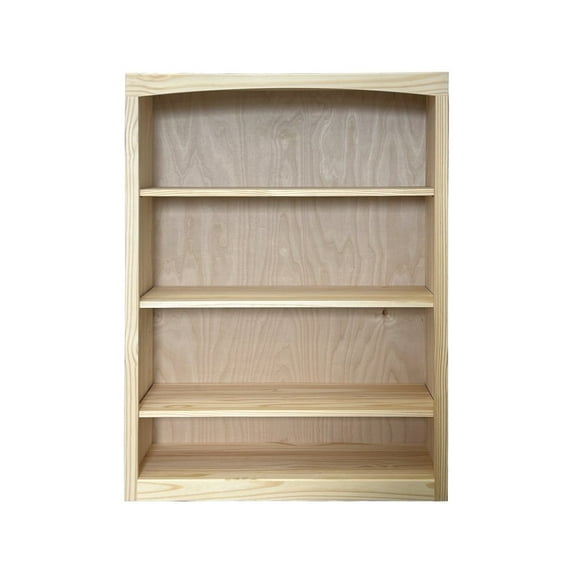 Arch+Haven Traditional Unfinished Pine Bookcase, Rectangular