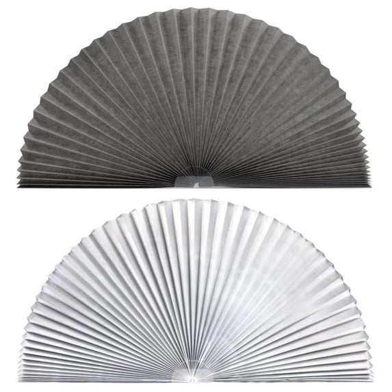 Arch Light Filtering Fabric Shade Pack of 2 fit for Perfect Half-Round Arch Windows No Tools Installation,36” x 72”