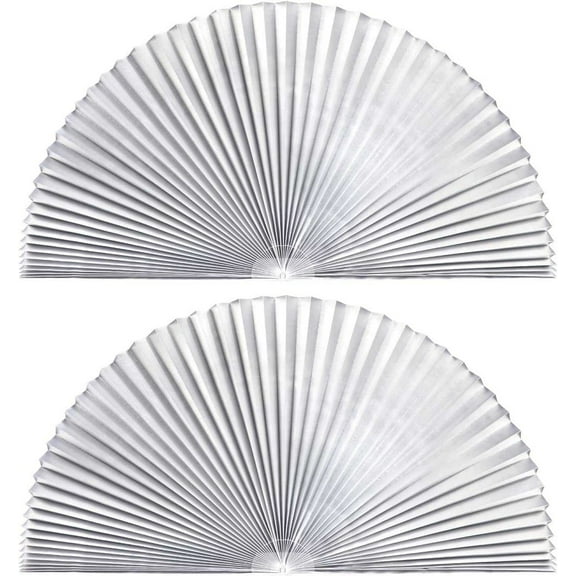Arch Light Filtering Fabric Shade Pack of 2 fit for Perfect Half-Round Arch Windows No Tools Installation, White, 24” x 60”
