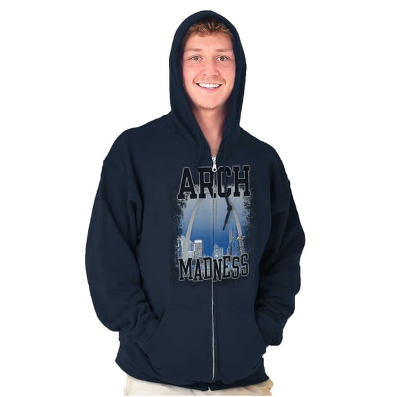 Arch Madness St Louis Missouri Pride Unisex Fleece Graphic Zip Up Hoodie Brisco Brands 2X